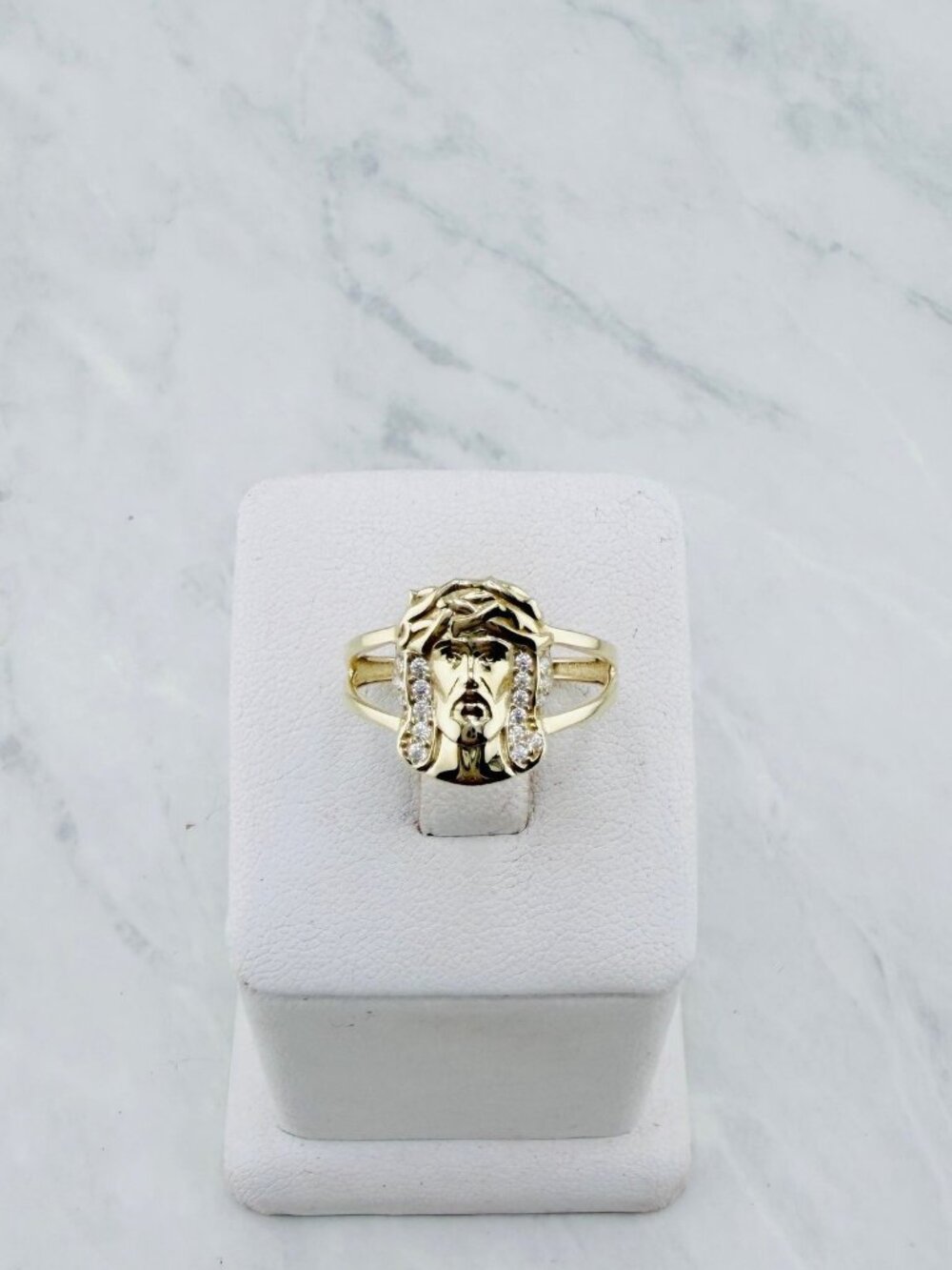 10k Gold Ring divine Jesus face - Anillo en Oro rostro divino